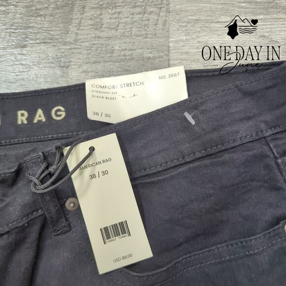 American Rag Comfort Stretch Straight Leg Jeans Size 38X30 - Picture 2 of 6